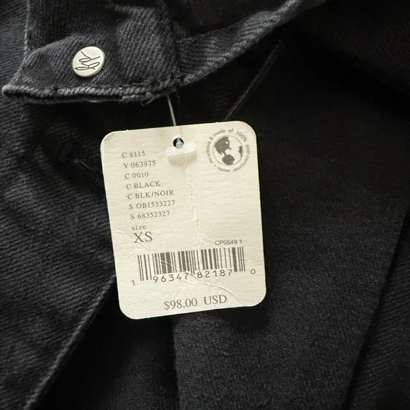 Free People Dark Denim Jean Jacket, NWT - Picture 3 of 6